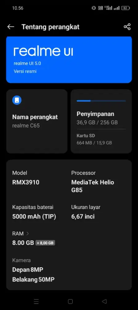 Realme C65 Ram 8+8/256Gb