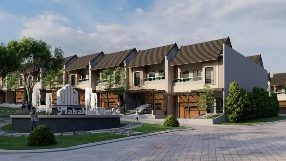 rumah 2 lantai dengan konsep asian tropis