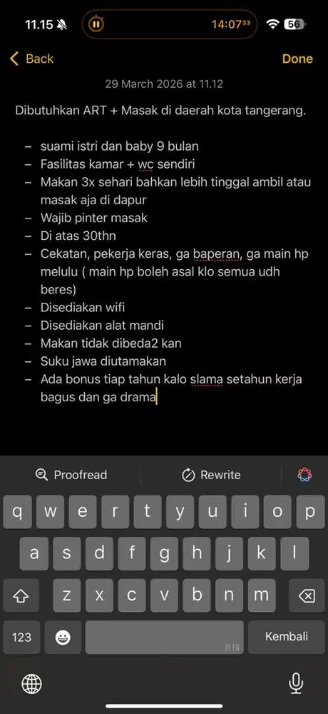 Dibutuhkan ART + MASAK