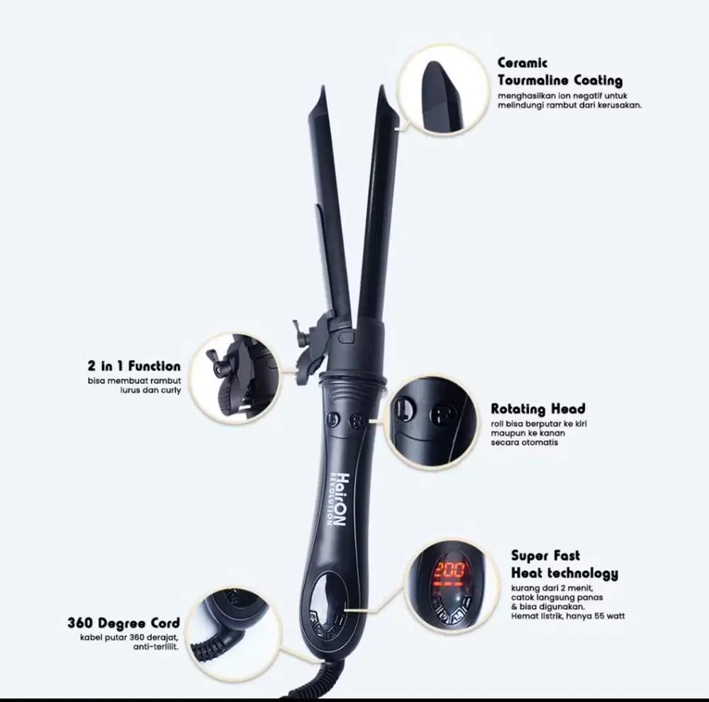 Catok Rambut HairON Revolution Automatic Curler