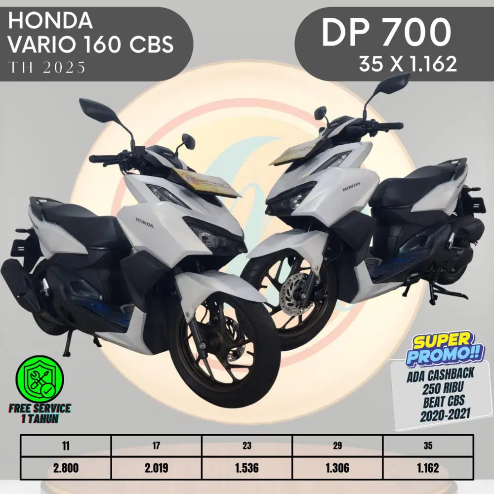 VARIO 160 CBS TH 2025 GRESS DAN BERGARANSI