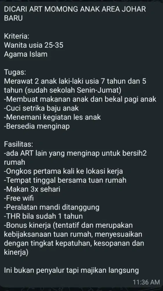 Lowongan kerja ART MOMONG