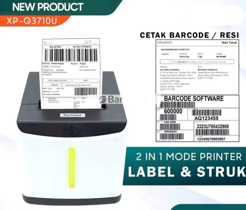 PRINTER Thermal Dual Mode Struk dan Label Barcode 80mm XP-Q371U
