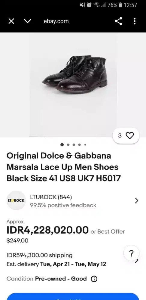 sepatu Dolce&Gabbana marsala lace up
