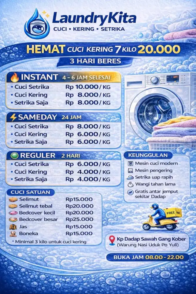 Jasa Laundry Jemput dan antar