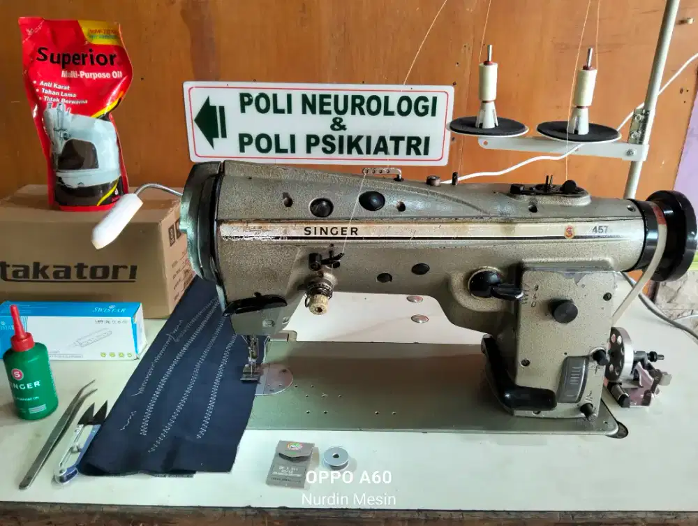 Mesin jahit zigzag 3langkah merk SINGER jumbo tipe 457 Original Japan