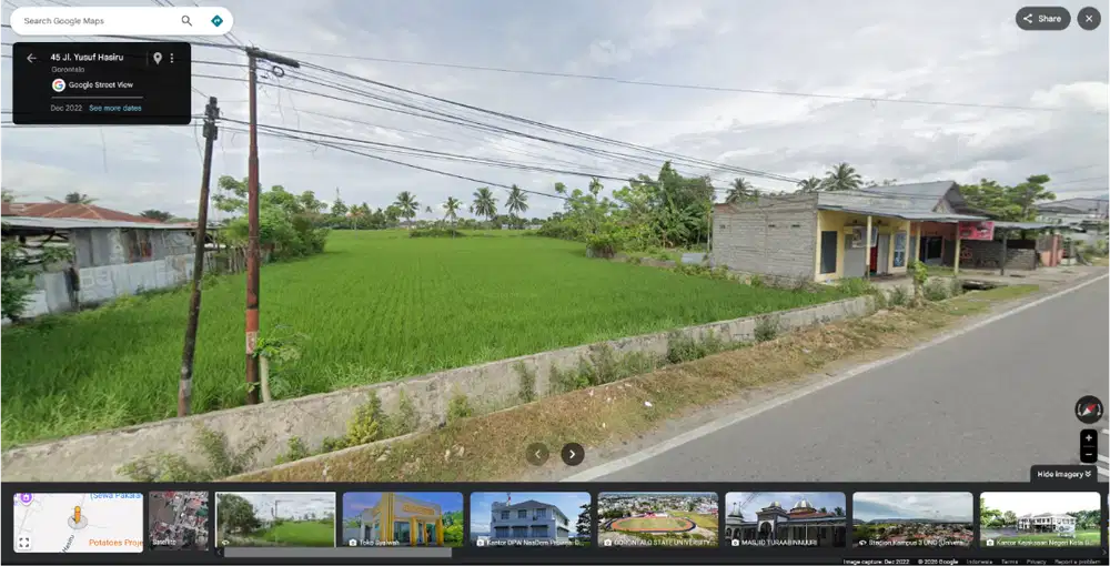 Dijual Tanah Sawah 3,699 m2 Jl Yusuf Hasiru Tanggikiki Sipatana Gtlo