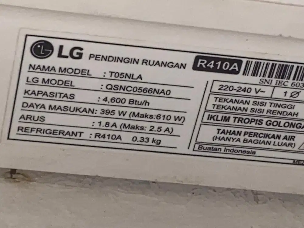 AC LG setengah 1/2 PK