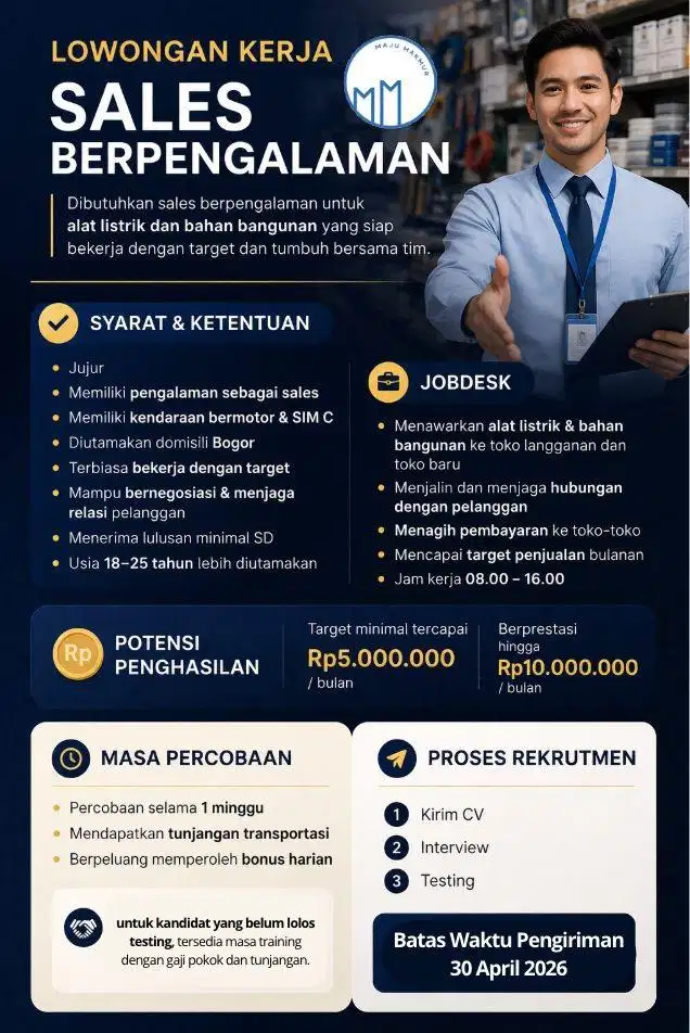 Lowongan Kerja Sales dan Kolektor