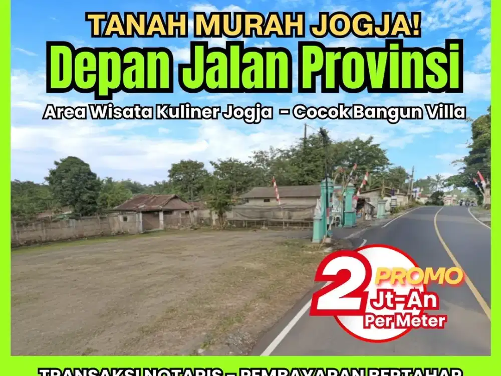 Tanah Jogja Dekat Kopi Klothok untuk Hunian & Bisnis, Hanya 5 Menit Kampus UII Jogja