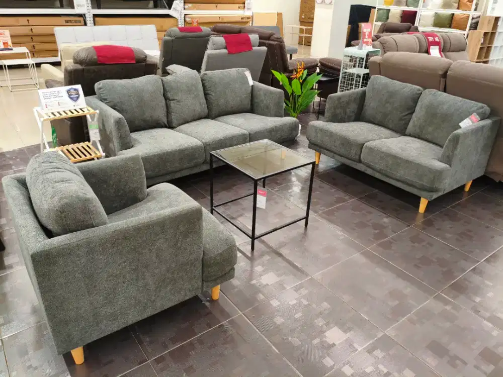 Selma Zuko Set Sofa Fabric Abu-abu – Nyaman & Modern
