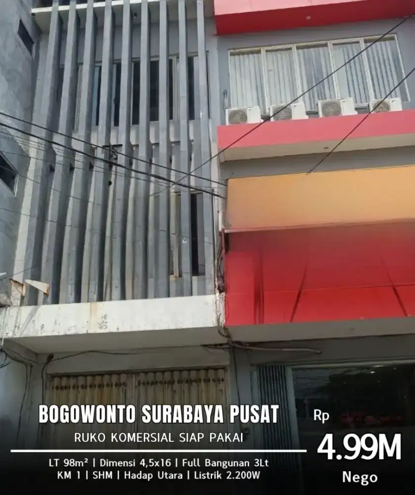RUKO KOMERSIAL
 Bogowonto Surabaya
