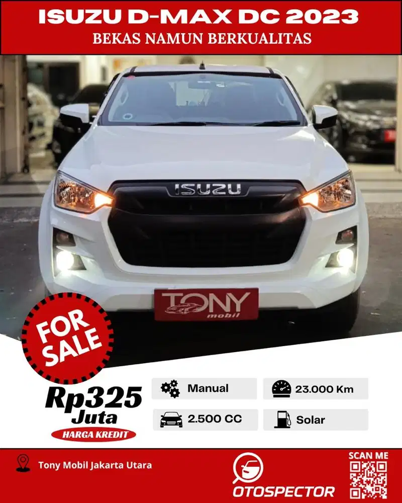 #Tony Mobil# Isuzu D-Max Dobel Cabin 4x4 MT 2023 Putih