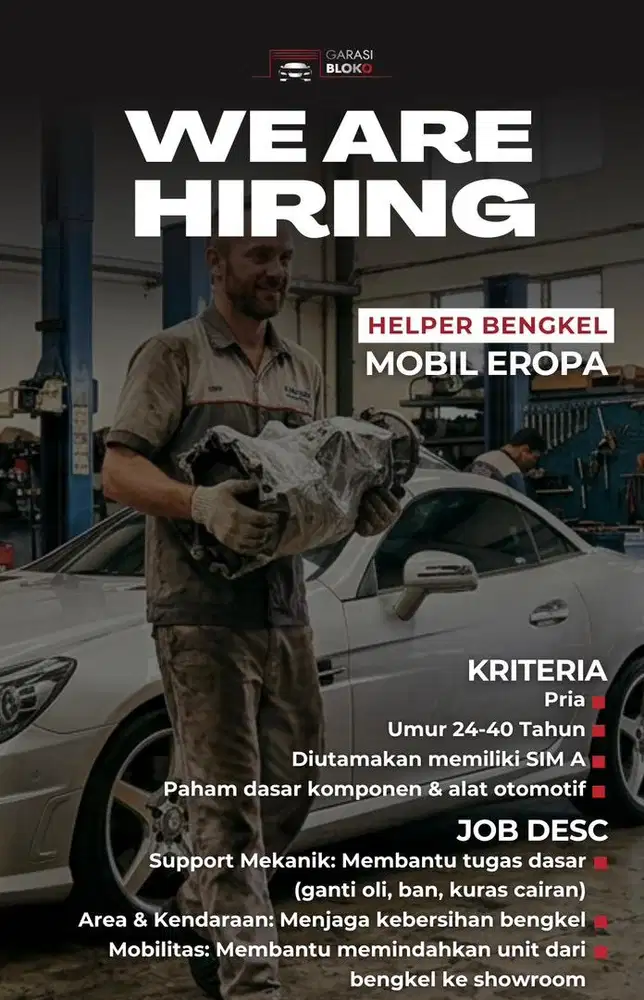 Helper Bengkel Mobil Eropa