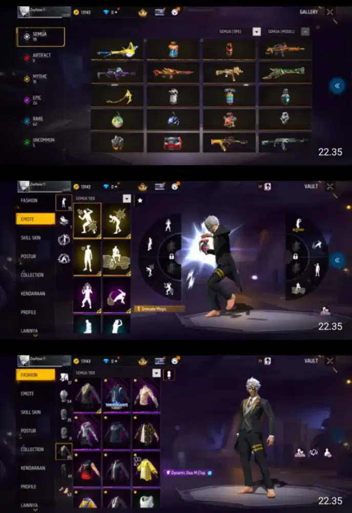 JUAL AKUN FF POLOSAN SG TEROMPET DI JAMIN100% AMAN