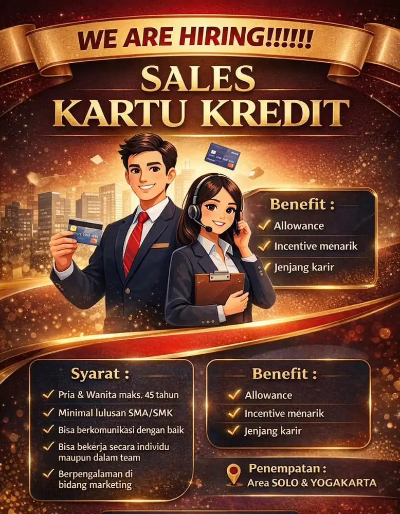 Lowongan marketing kartu kredit
