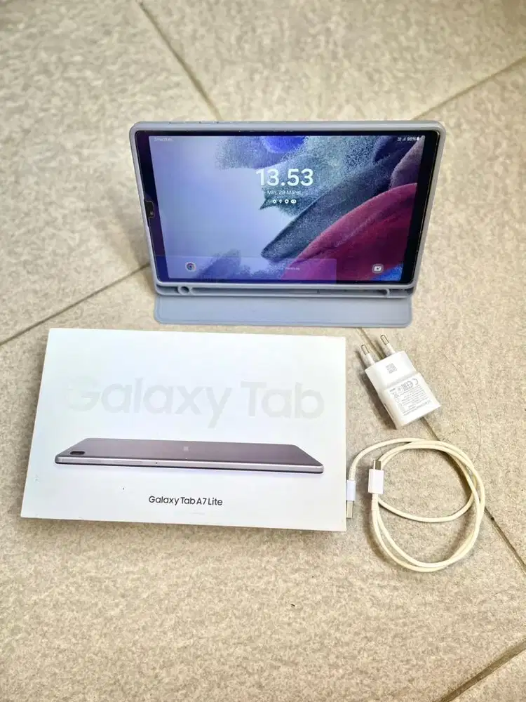 SAMSUNG TAB A7 LITE (SIM CARD) 3/32 BLACK FULLSET ORI MULUS NO MINUS