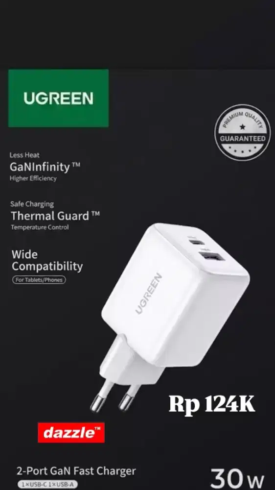 Tc ugreen N series gan dual port gan 30 Watt white