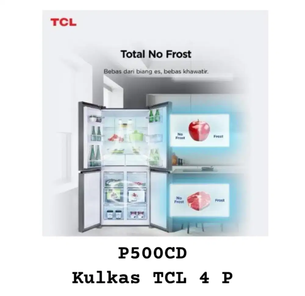 Kulkas Lemari Es TCL Side by Side 4 Pintu