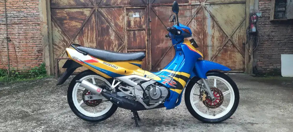 Satria lumba asli biru kuning.stnk.bpkb.faktur lengkap pajak mati 3thn