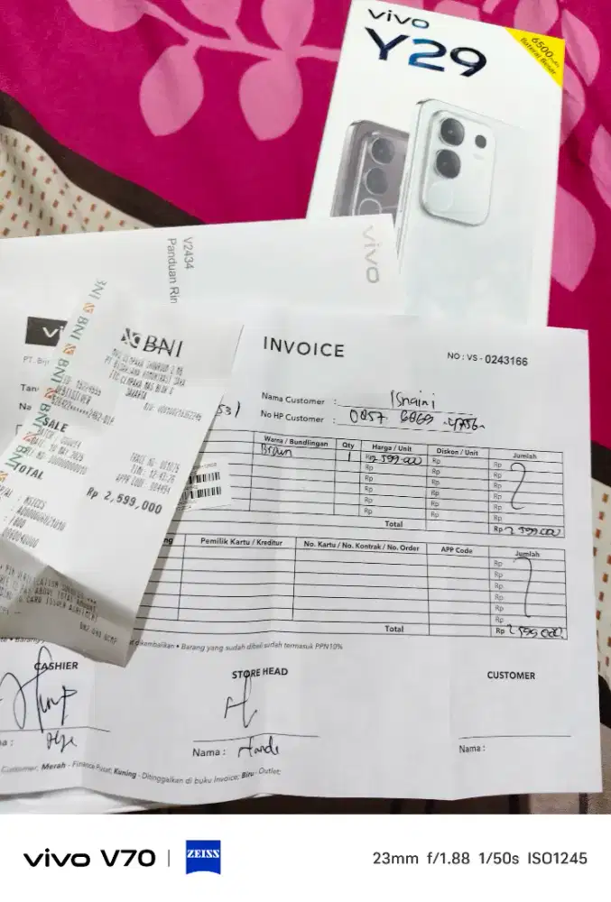 Jual vivo y29. Kondisi mulus