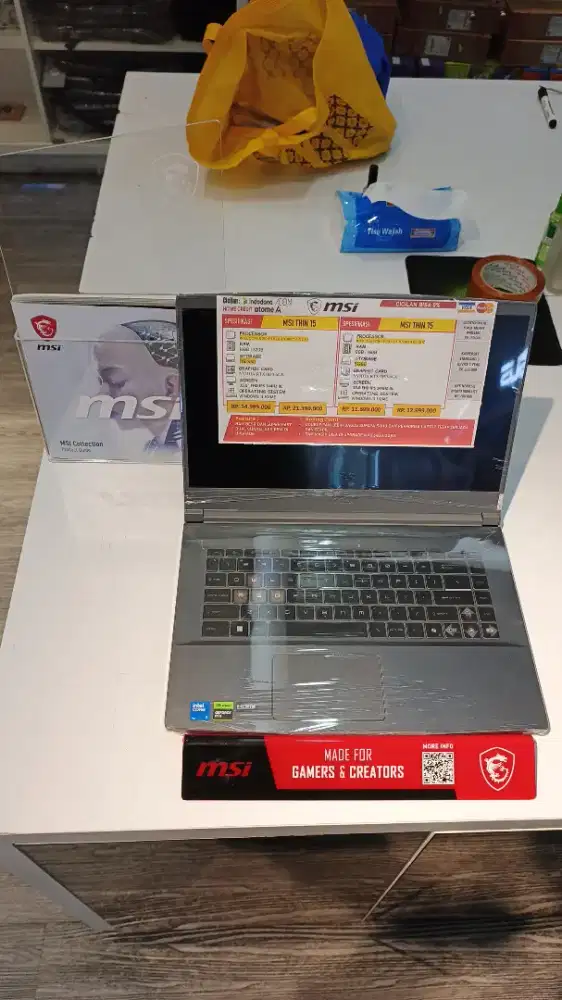 Laptop MSI THIN Intel core 5 210H 16GB 1TB RTX 4050-6GB 15.6 FHD IPS