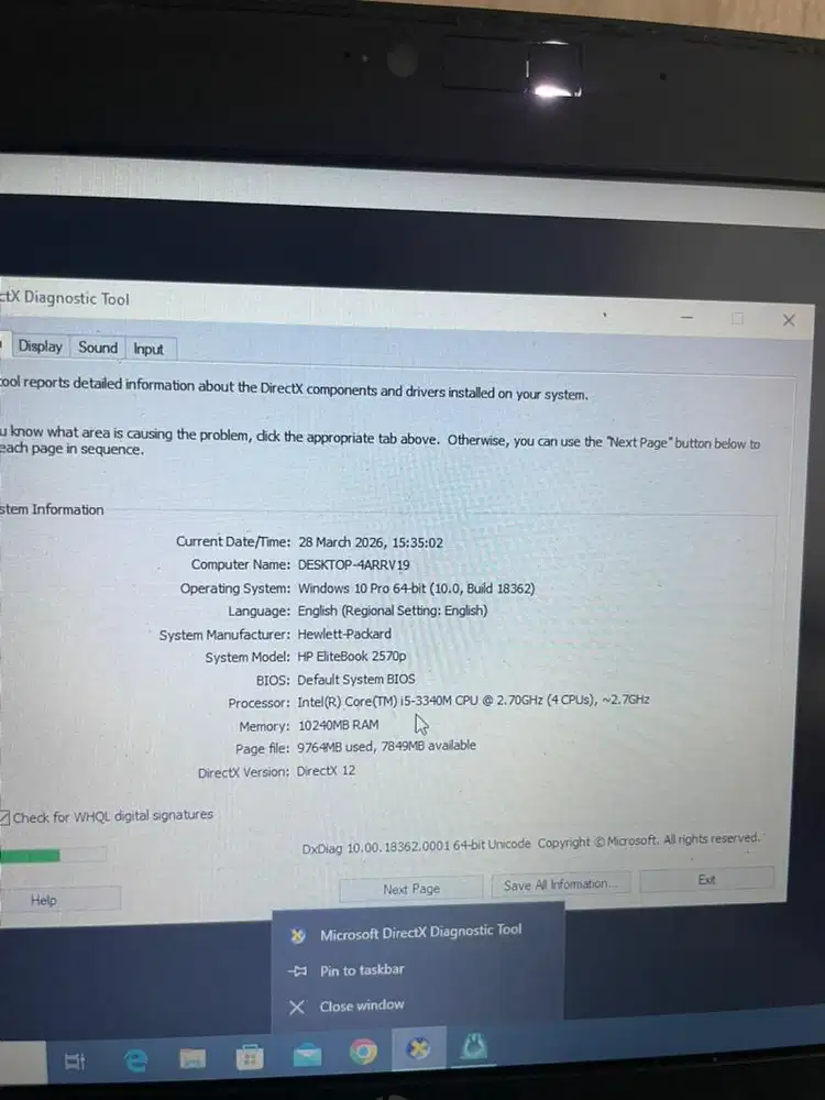 Laptop HP elitebook 2570p
