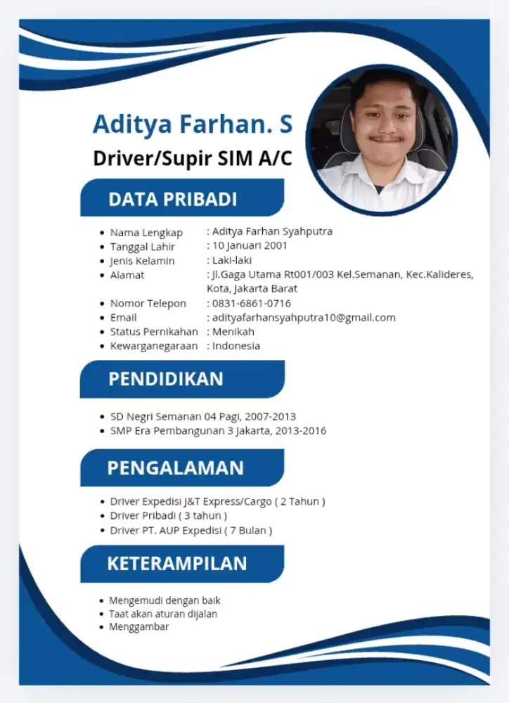 Jasa Driver Tetap/FreeLance