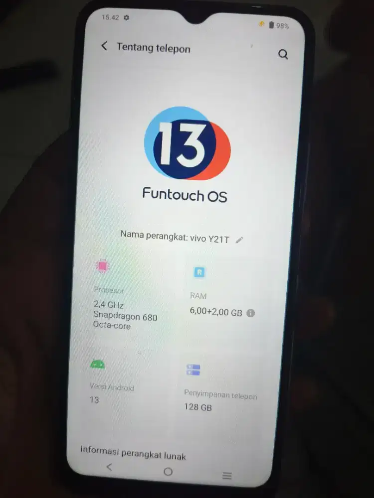 VIVO Y21T 128GB unit saja