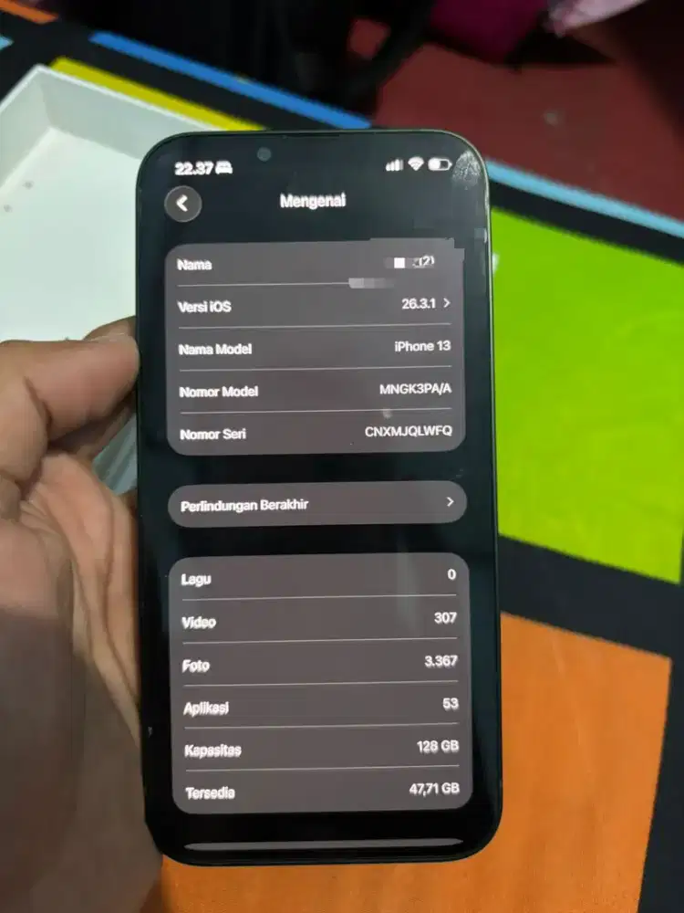 Iphone 13 128gb Ibox BH 85% Kondisi LikeNew Fullset Pemakaian Pribadi