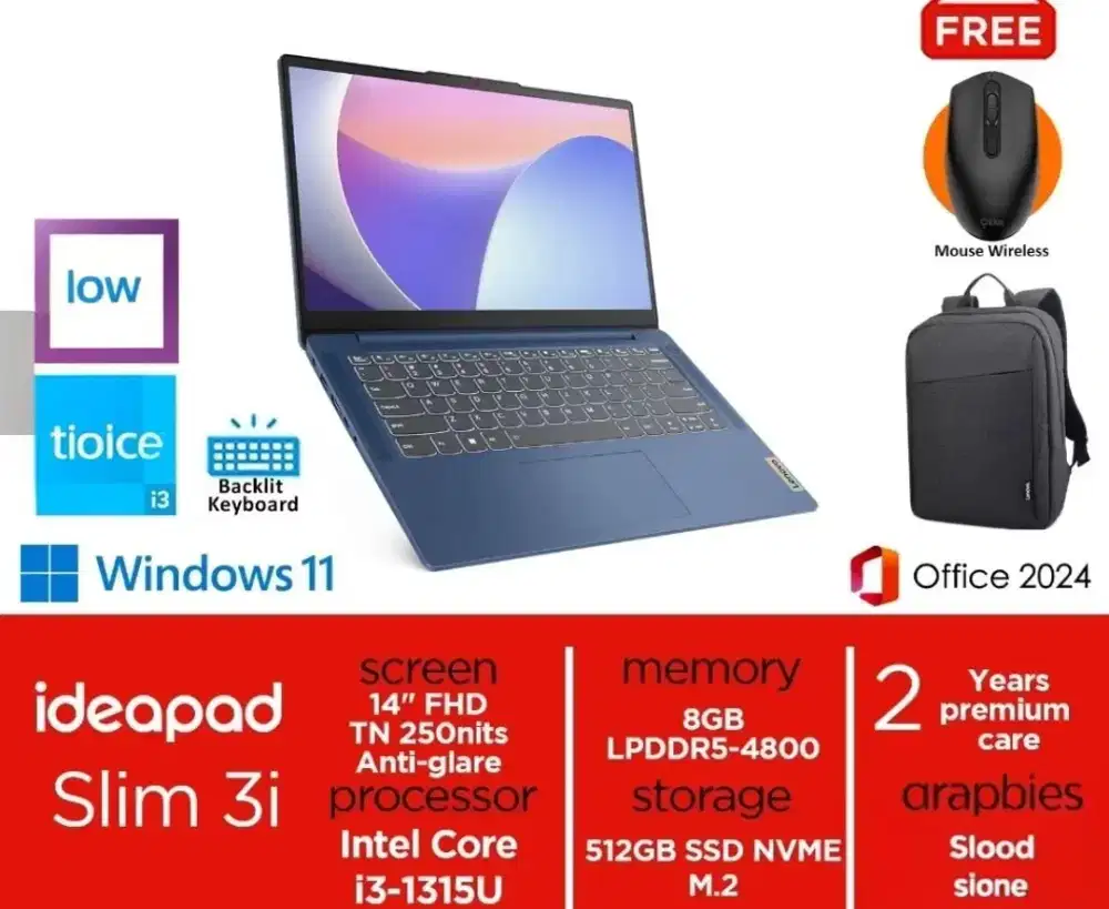 Laptop Lenovo Ideapad Slim 3 Promo Cicilan bunga 0% d KLA Komputer