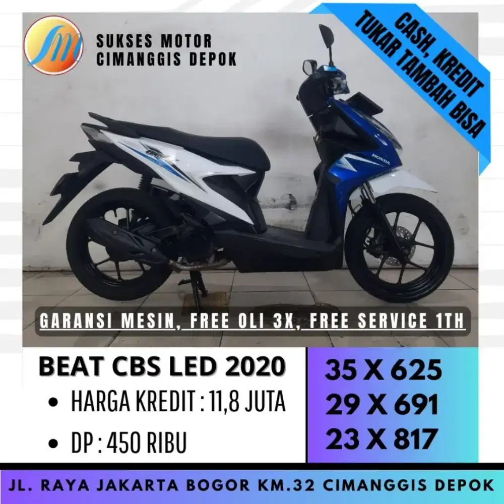BEAT CBS LED 2020 MULUS UNIT BERGARANSI DP 450 [SUKSES MOTOR]