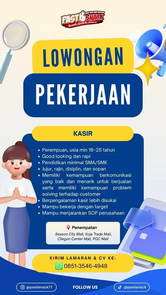 Loker Kasir dan Tim Gudang Season City Mall