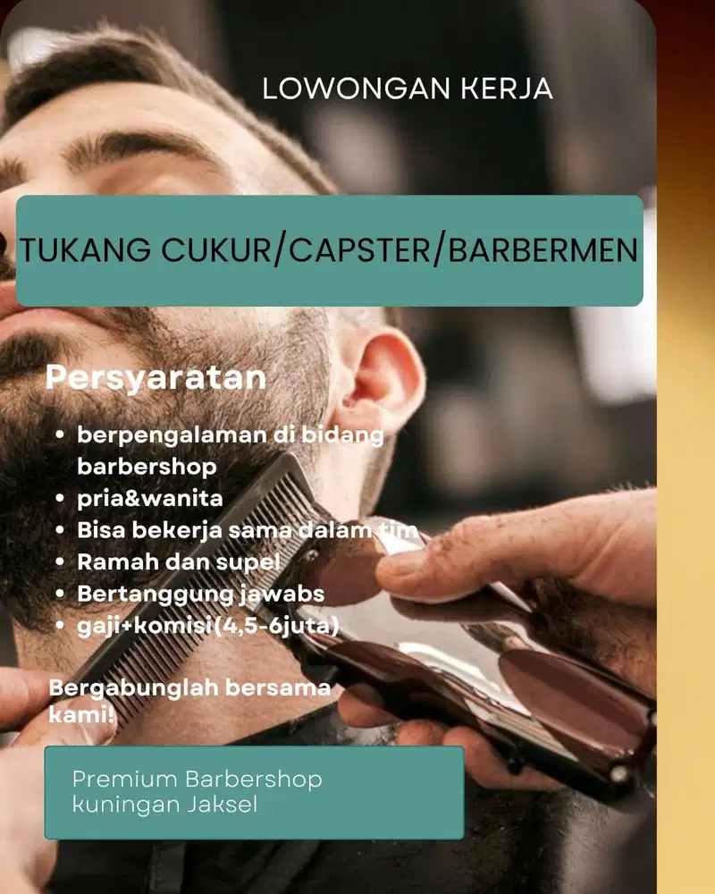 Di butuhkan segera tukang cukur