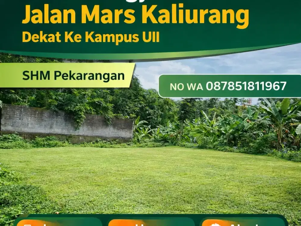 Tanah Jogja Kost Area Kampus UII Kaliurang SHM Pekarangan