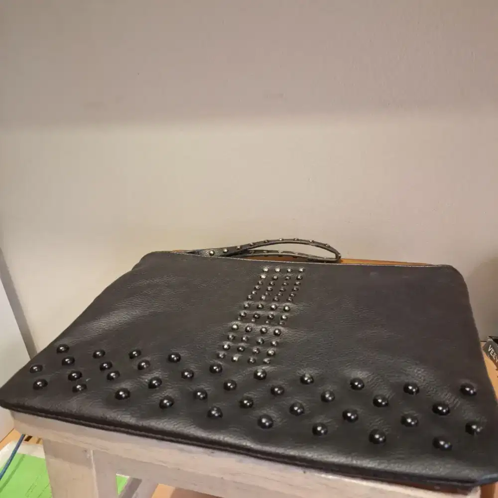 Mango Touch Clutch Leather Black Mini Multifunctional Bag Bahan Kulit