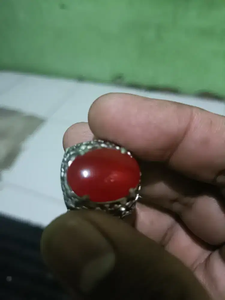 Cincin batu akik red Baron / giok merah
