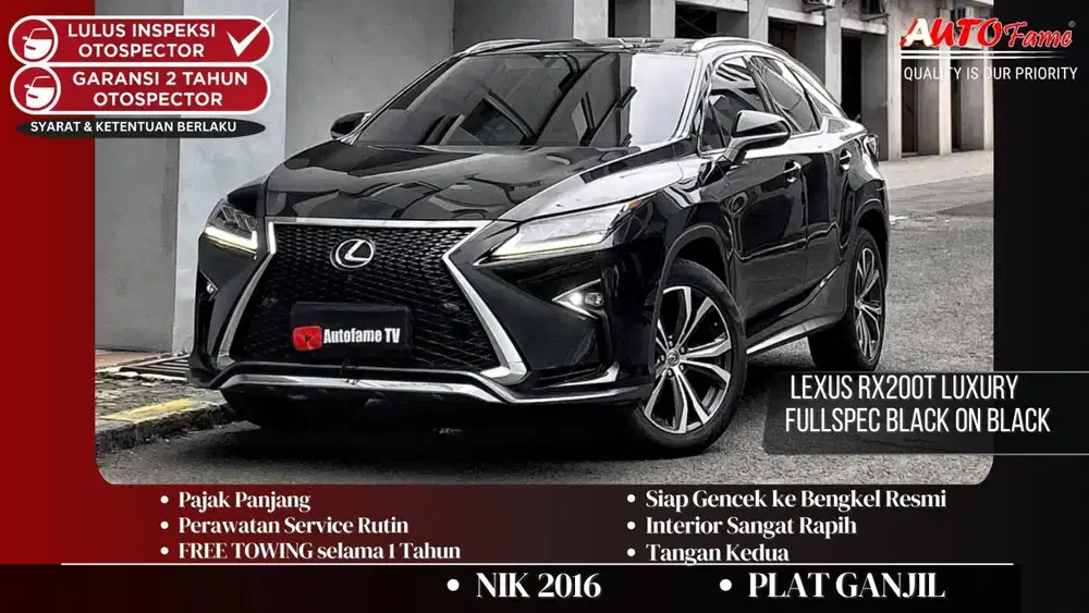 Lexus RX200t Luxury Fullspec NIK 2016 Black On Black