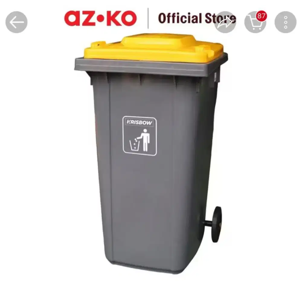 Tong Tempat Sampah Plastik Krisbow 240L 240 L Liter