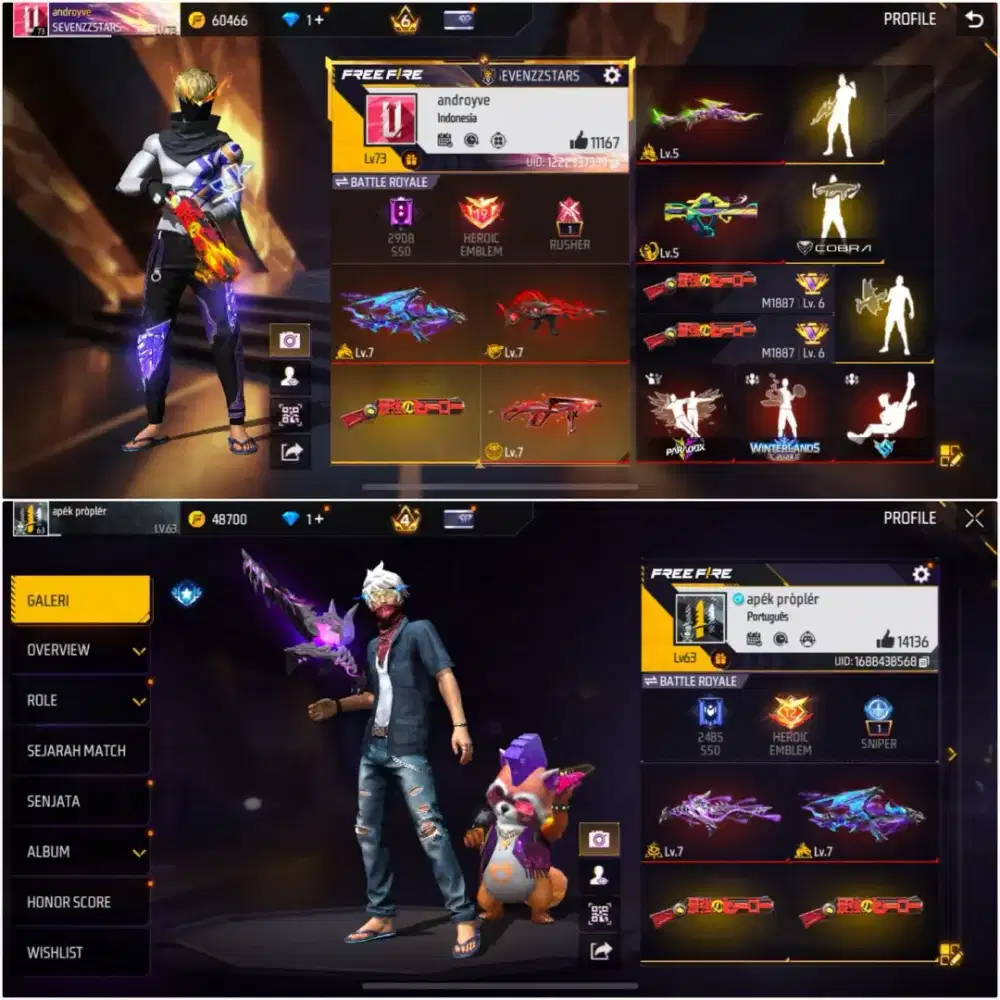 Juall akun FF aman & amanah 100% really dan tepercaya