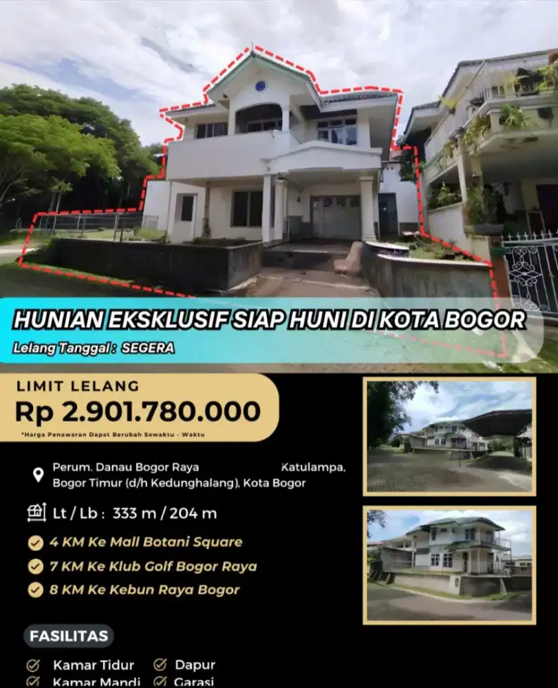 Dijual Rumah Perum Danau Bogor Raya Katulampa