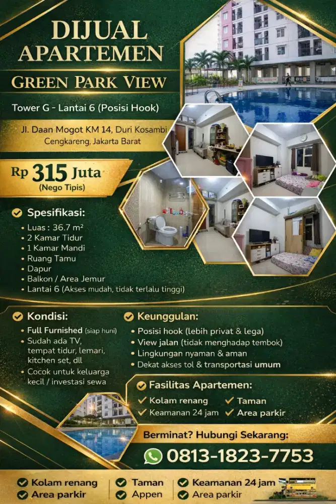 Dijual Apartemen Green Park View