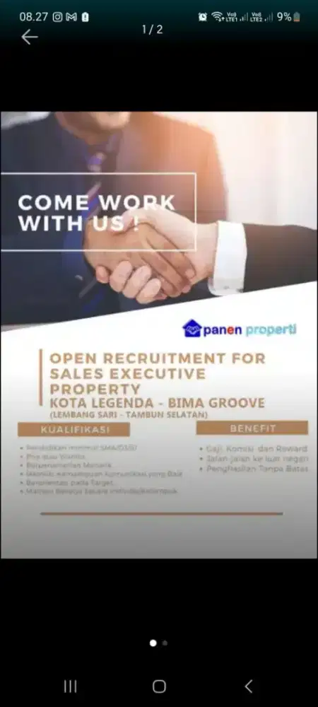 Sales Inhouse Kota Legenda Bekasi