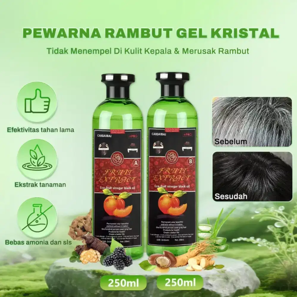 Cat rambut hitam crystal tahan lama anti oksidasi