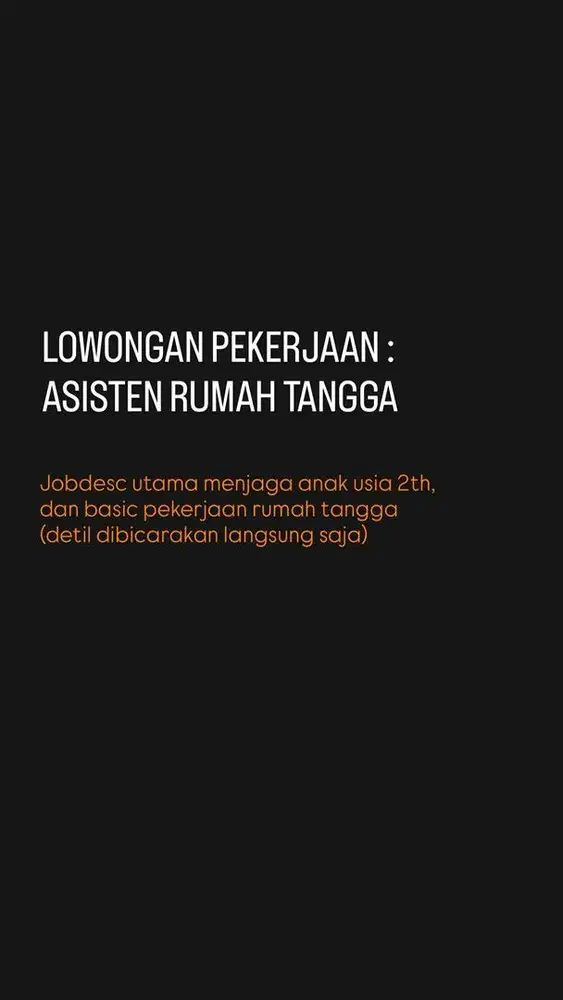 DICARI JASA ASISTEN RUMAH TANGGA BOLEH PP / MENGINAP