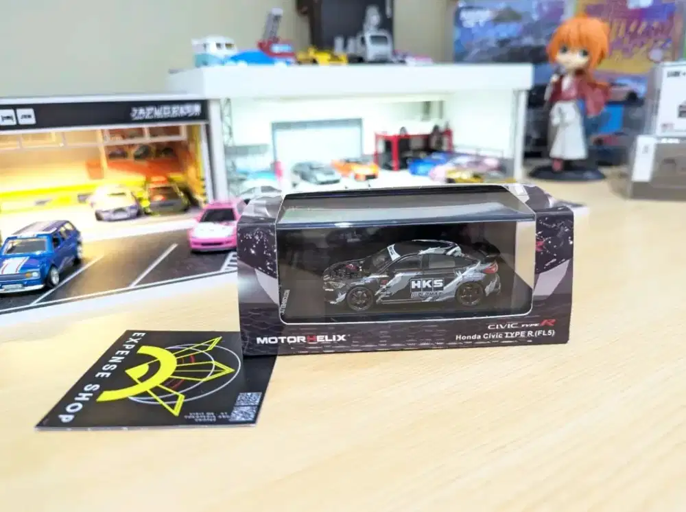 Motorhelix Honda Civic Type R FL5 HKS Livery Matt Black Open Hood