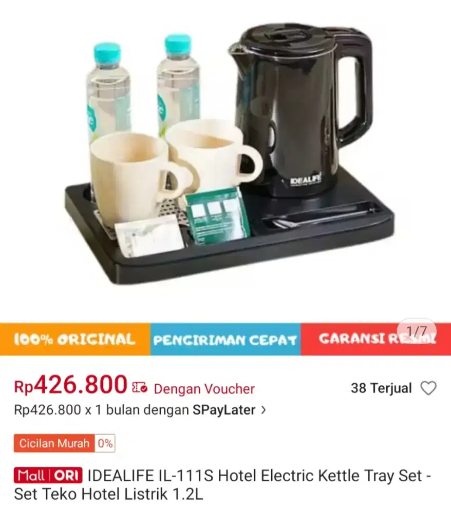 Ketel lisrik atau teko listrik idealife