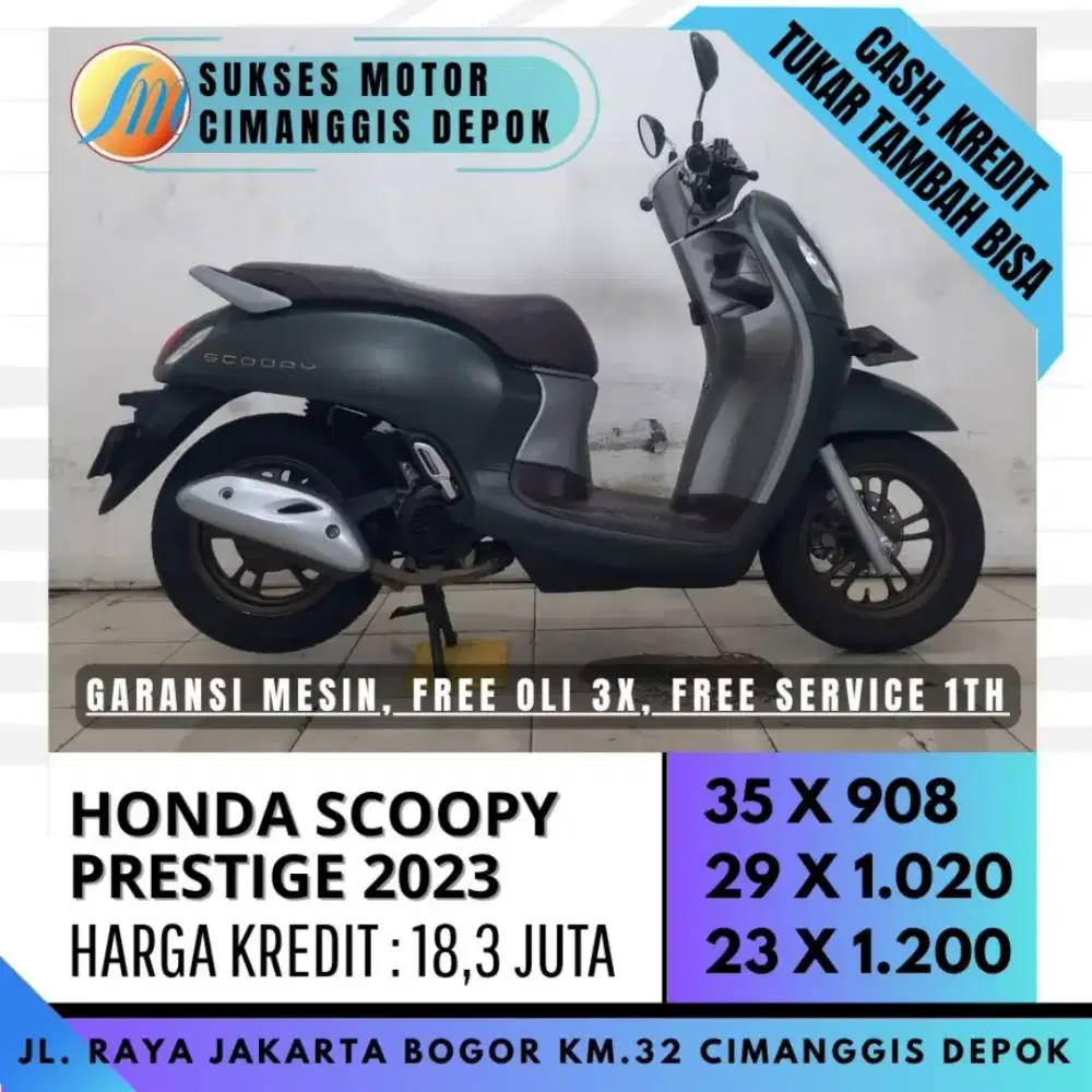 SCOOPY PRESTIGE 2023 CASH KREDIT CC BISA, BERGARANSI [SUKSES MOTOR]