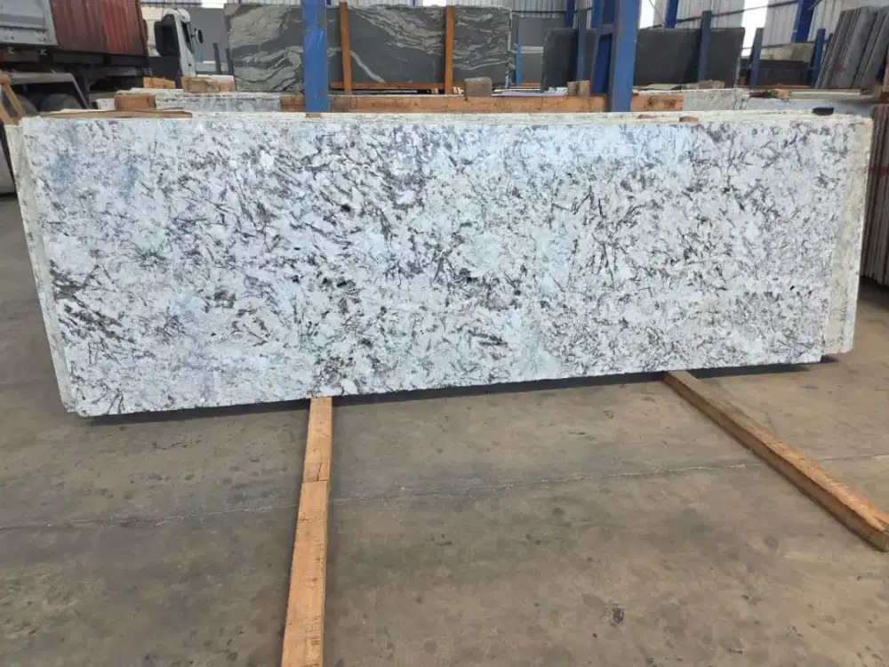 Granit alaska white granit top table lantai dinding