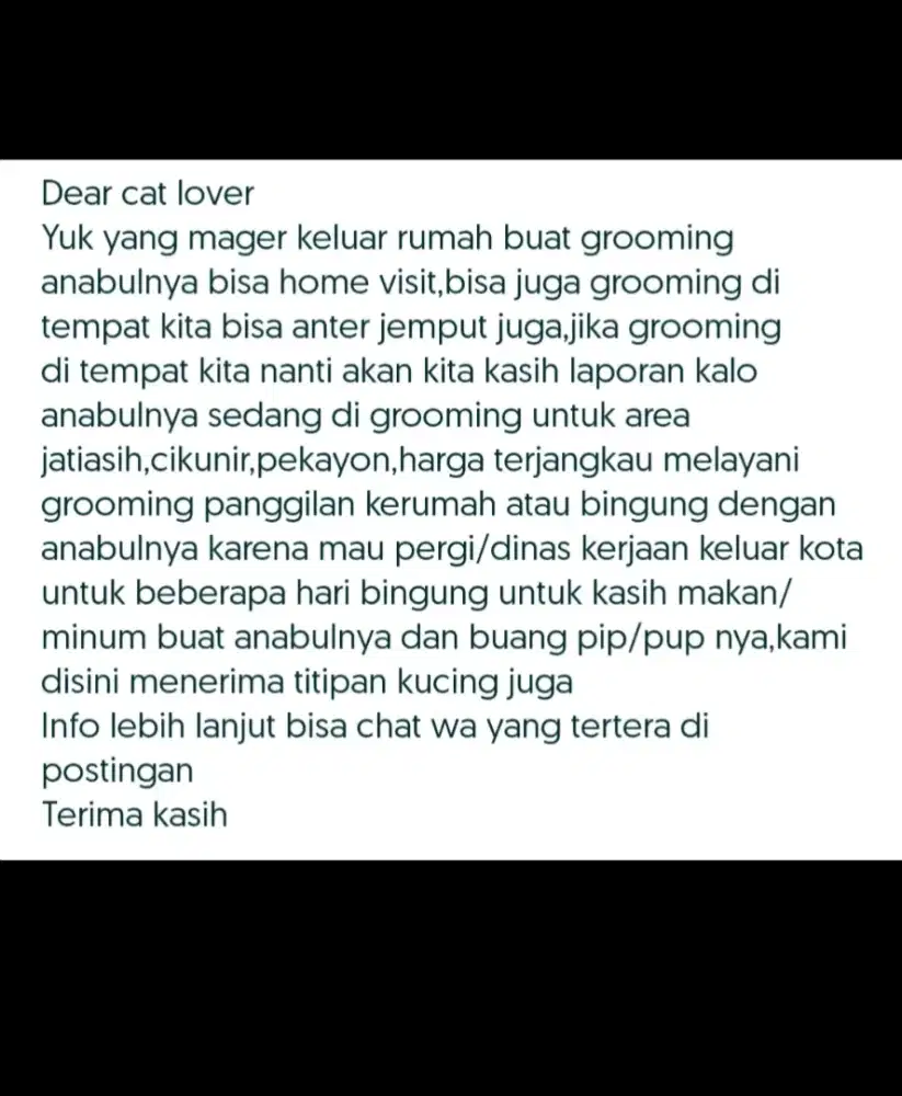 Grooming visit dan pethotel